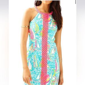 Lilly Pulitzer Sasha Pop Up Ugotta Regatta Sailboat Lace Shift Dress